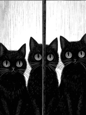 Black Cats Custom Fridge Magnet